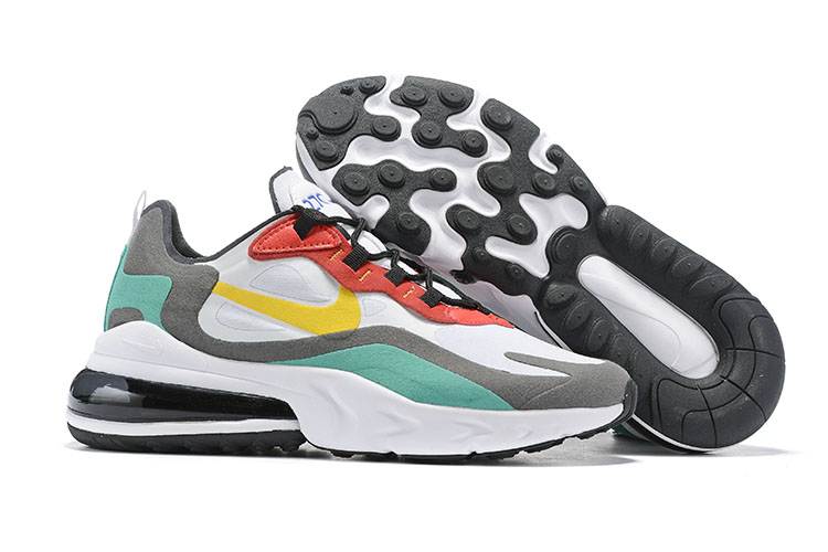 Nike Air Max 270 React White Grey Red Yellow Shoes - Click Image to Close